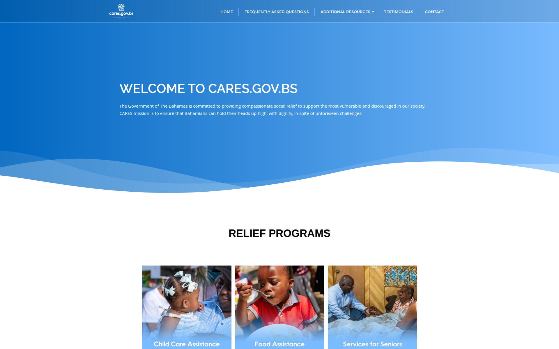 cares.gov.bs 首页