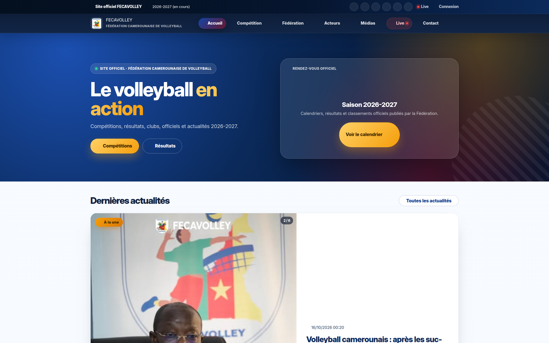 fecavolley.org 主页截图