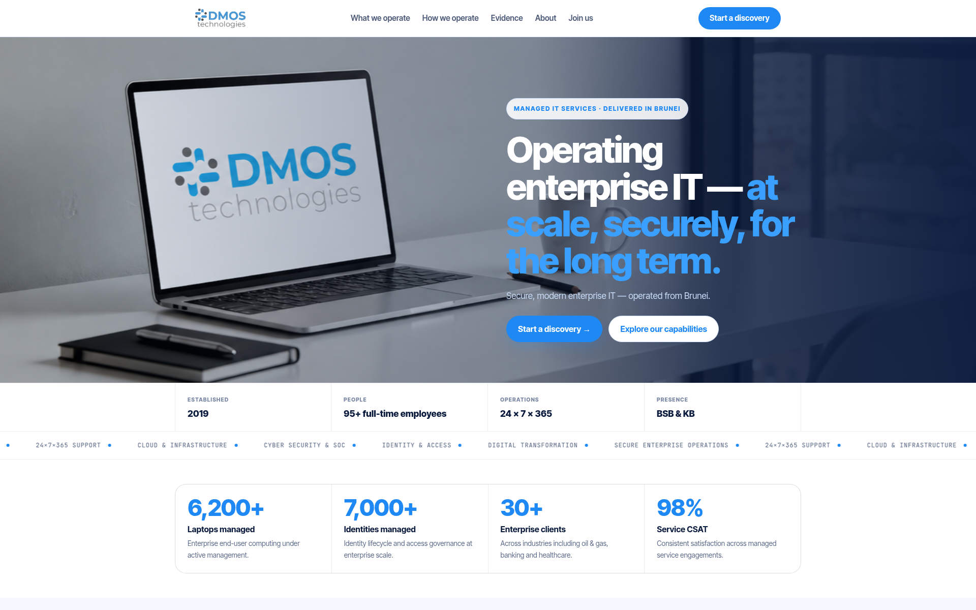 dmostechnologies.com 主页截图