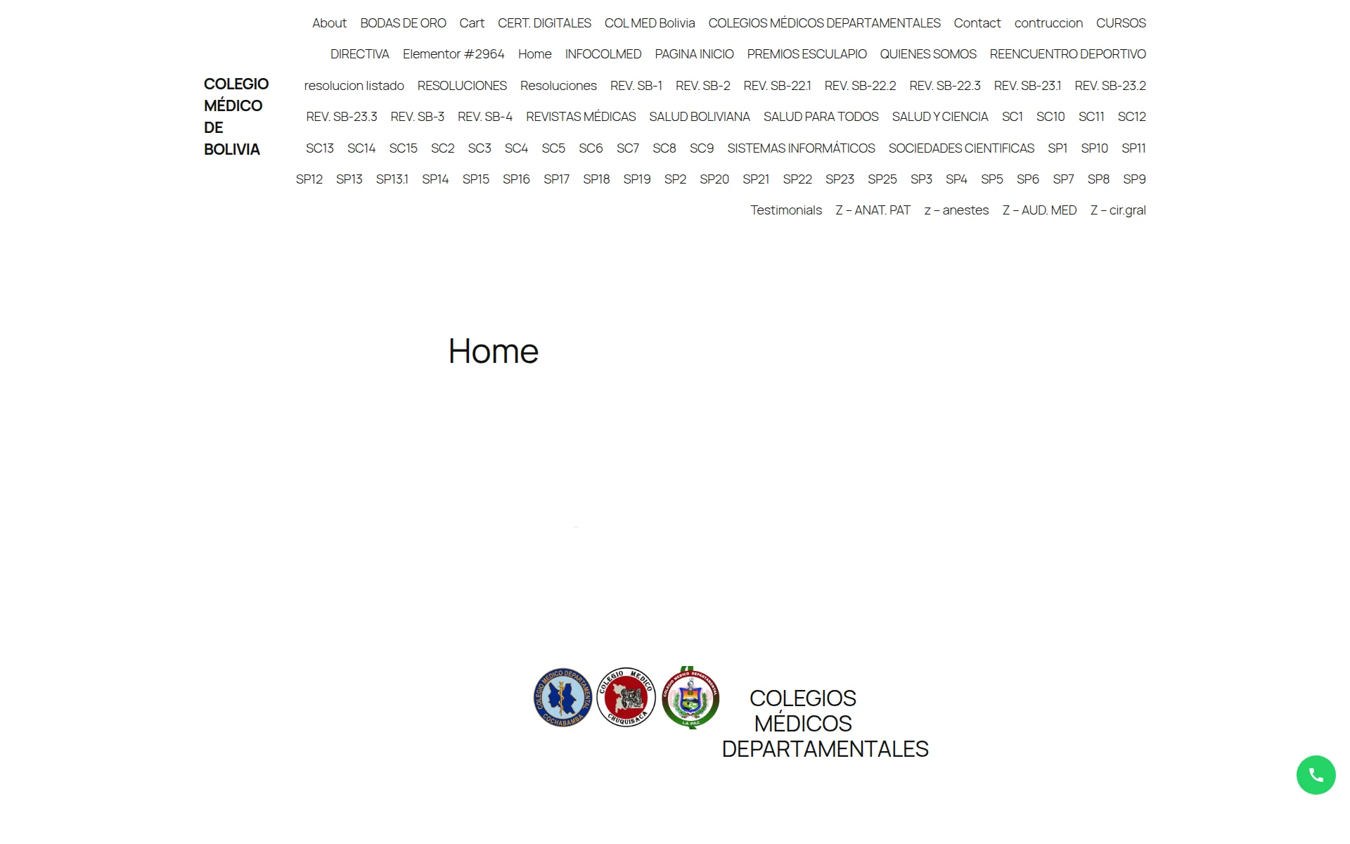 colegiomedicodebolivia.org 主页截图