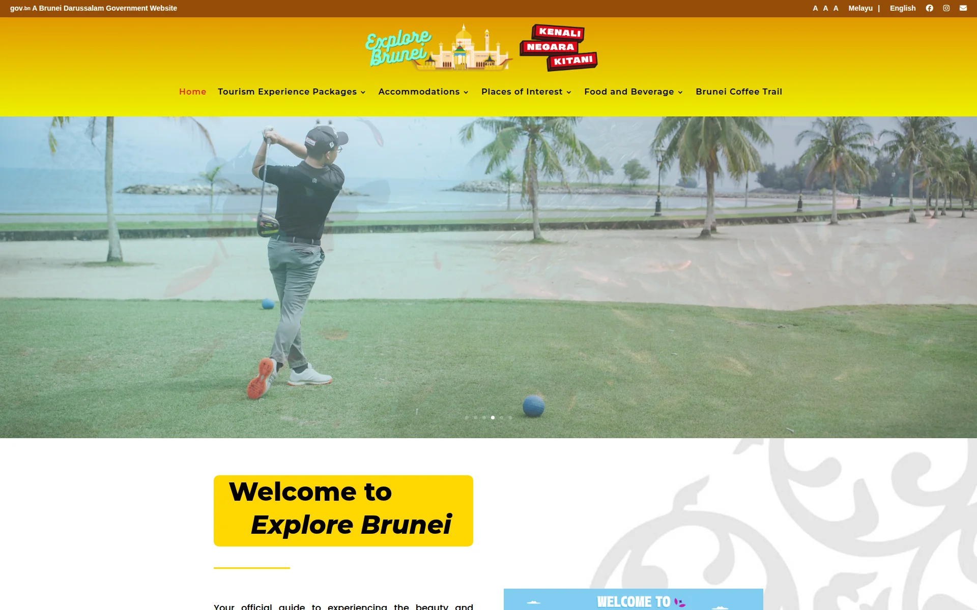 explorebrunei.gov.bn 主页截图