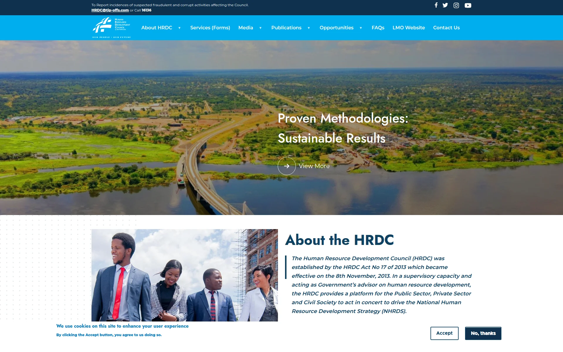 hrdc.org.bw 主页截图