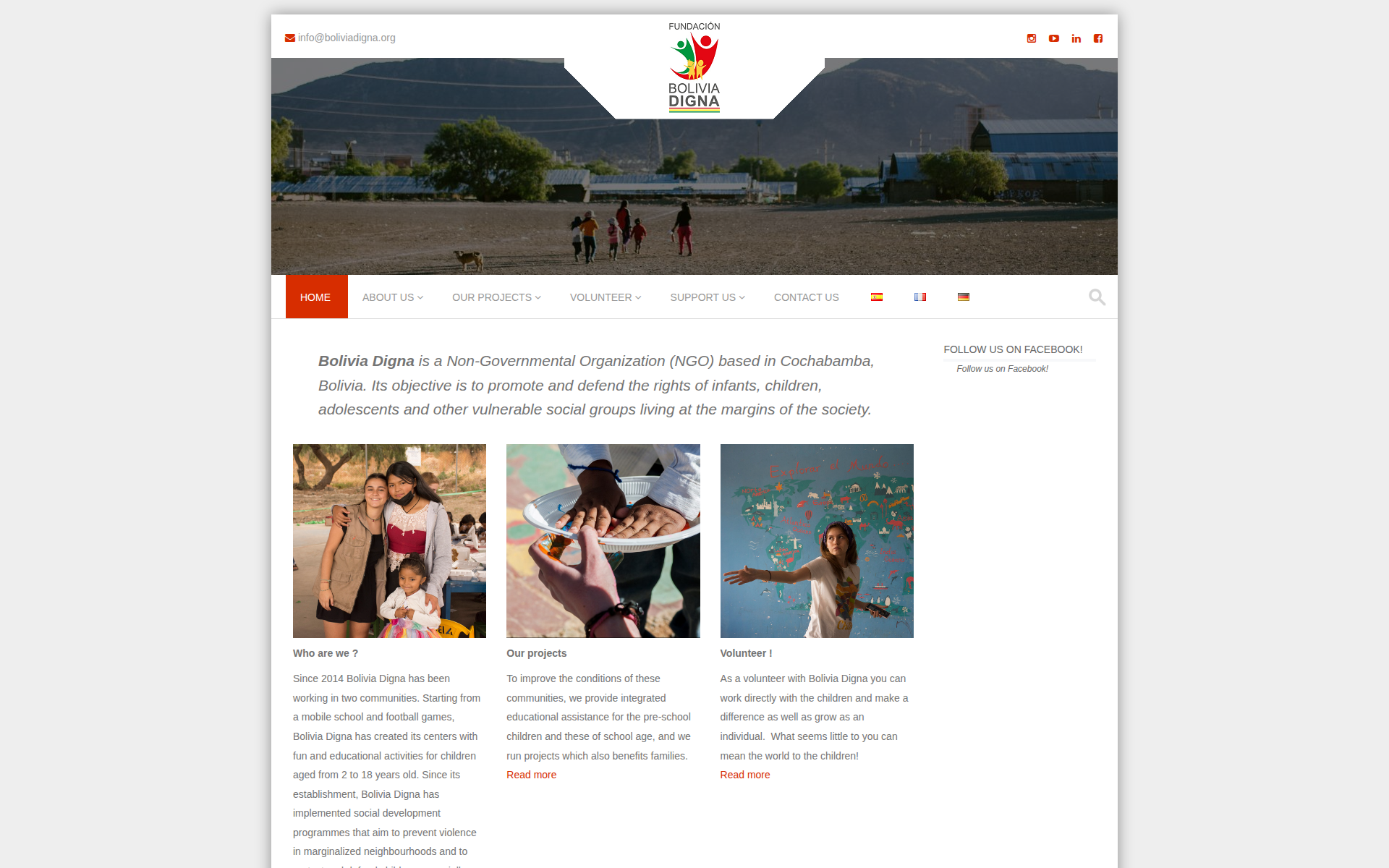 boliviadigna.org 主页截图