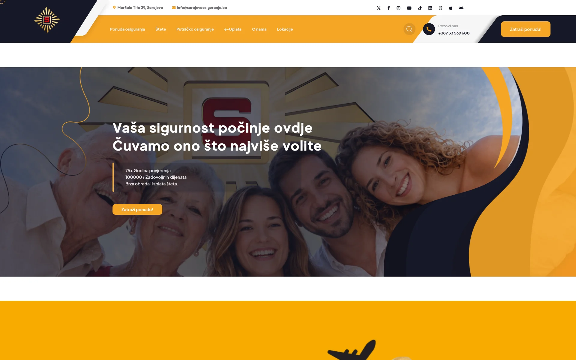 sarajevoosiguranje.ba 主页截图