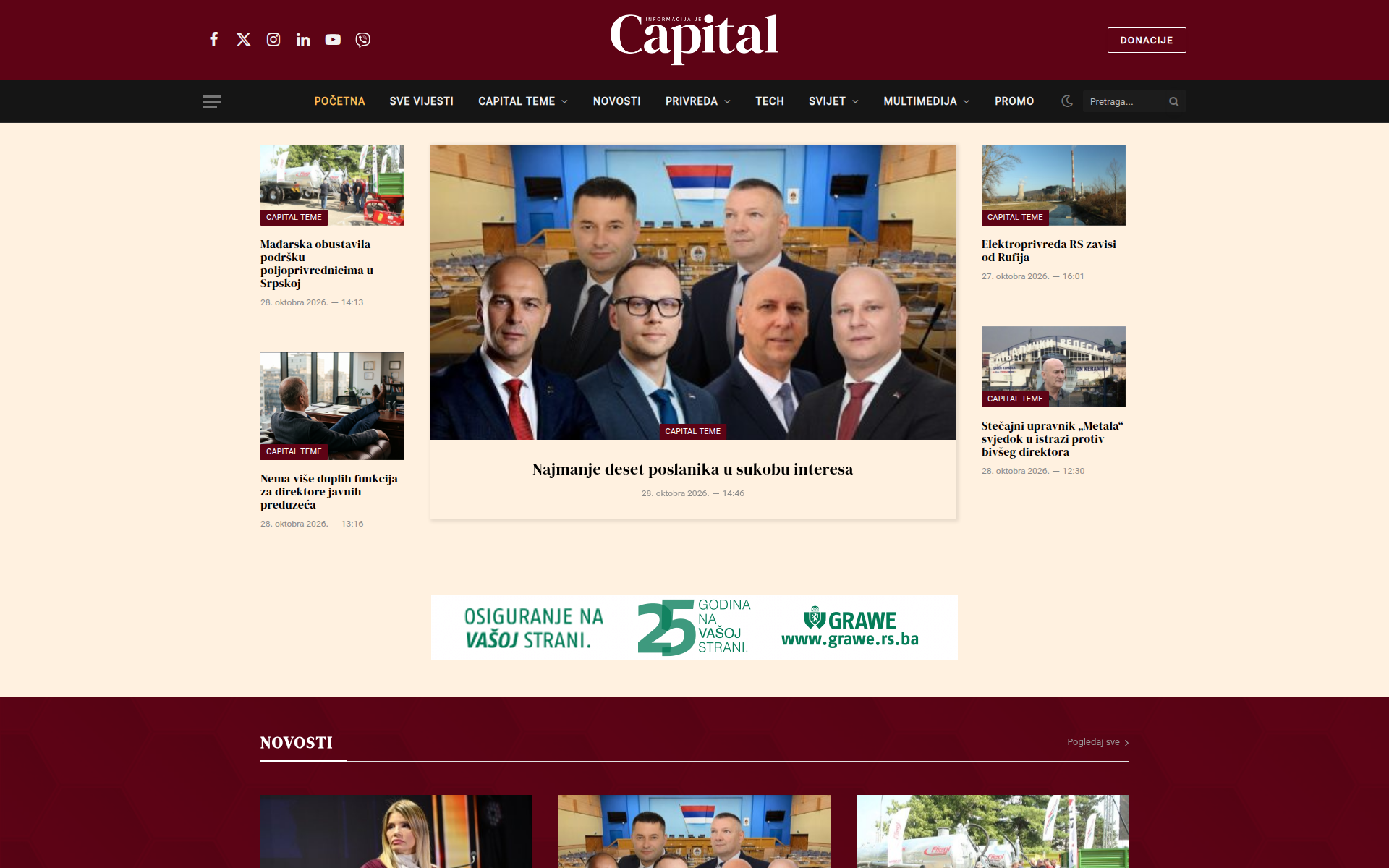 capital.ba 主页截图