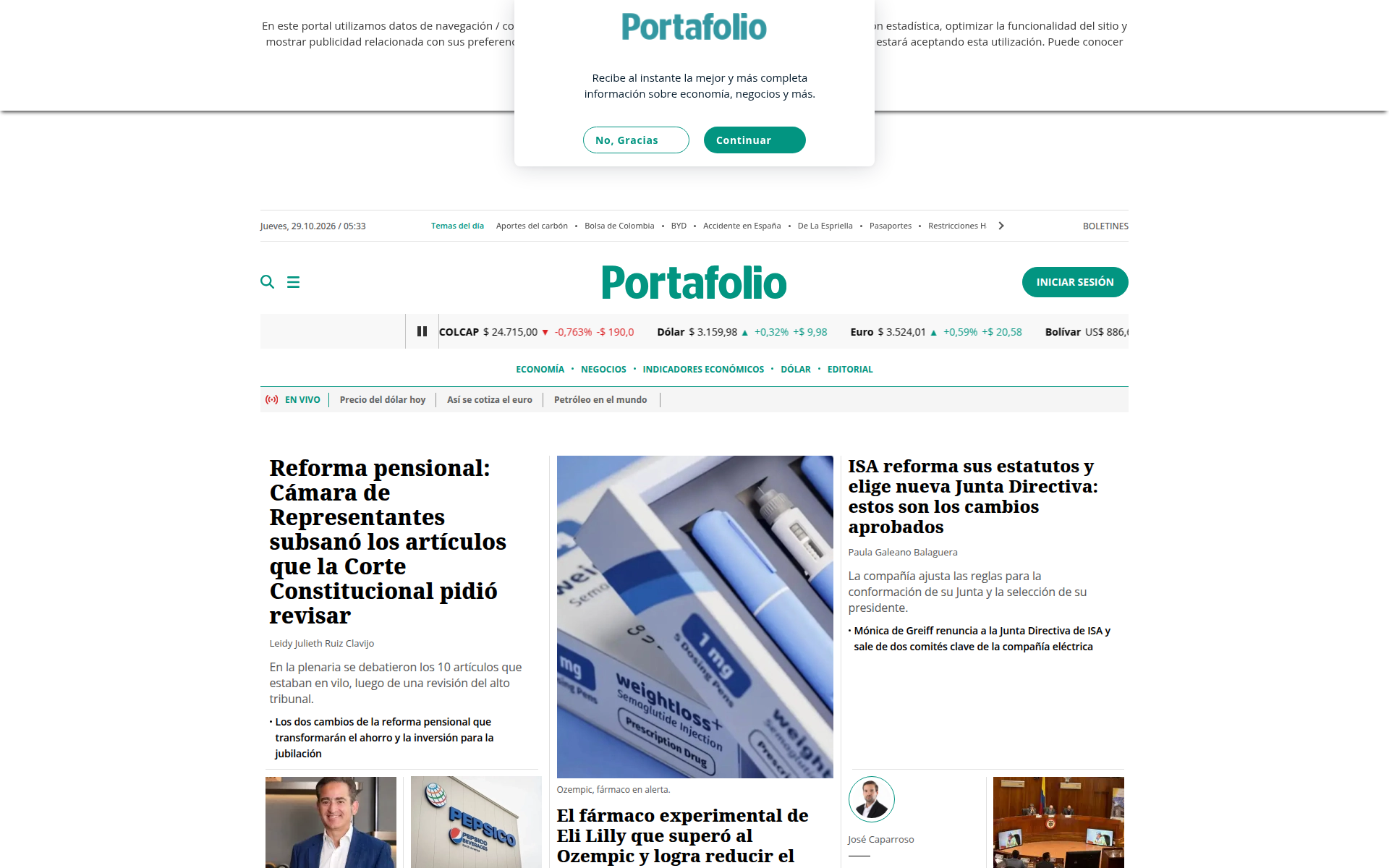portafolio.co 主页截图