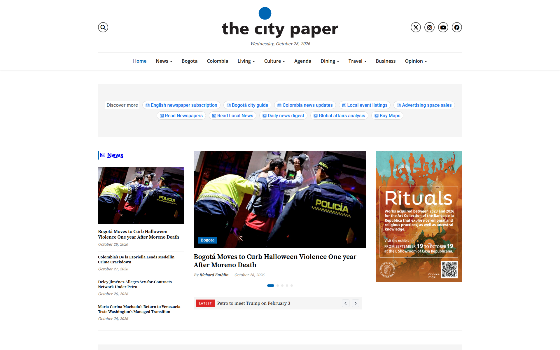 thecitypaperbogota.com 主页截图