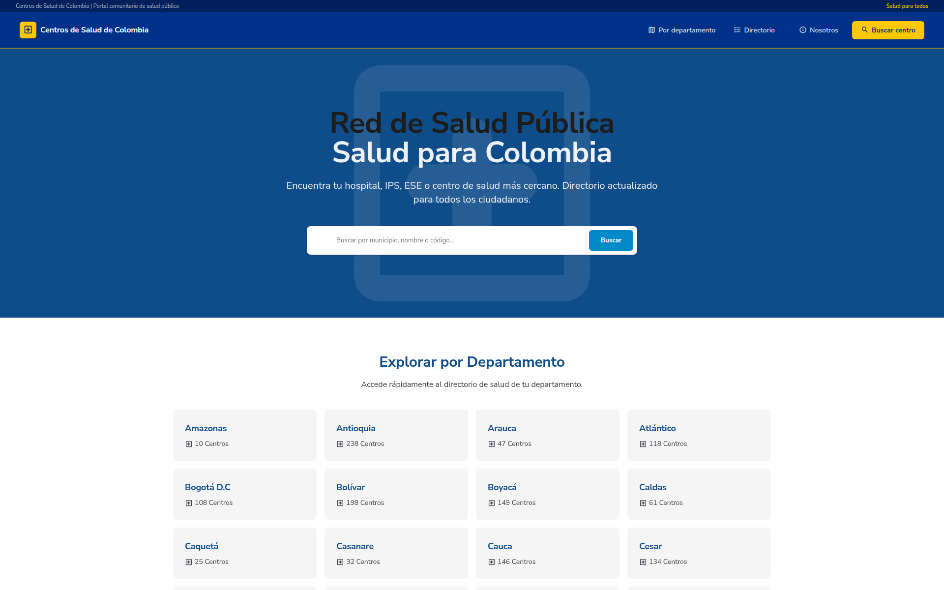 centrosdesalud.com.co 主页截图