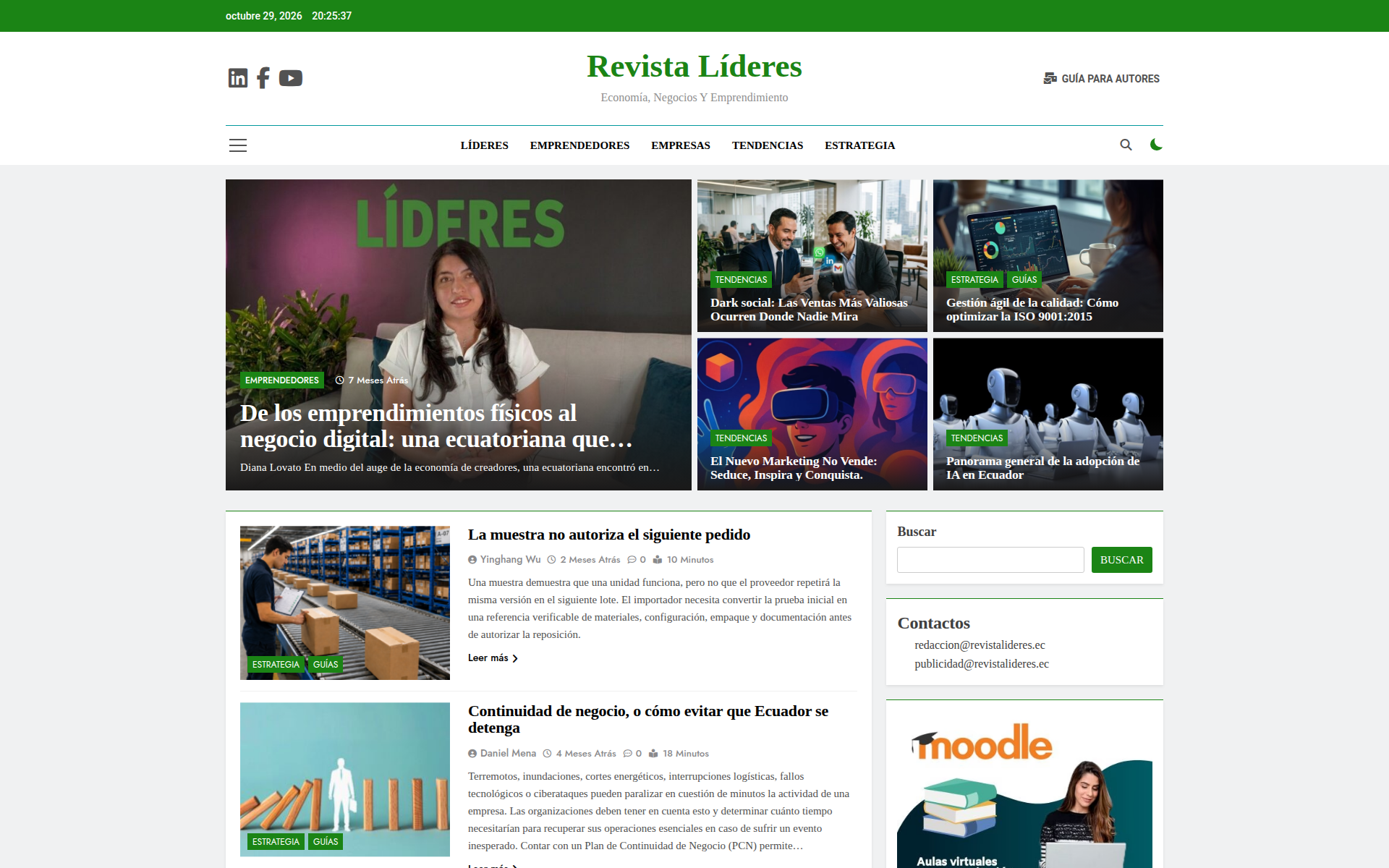 revistalideres.ec 主页截图