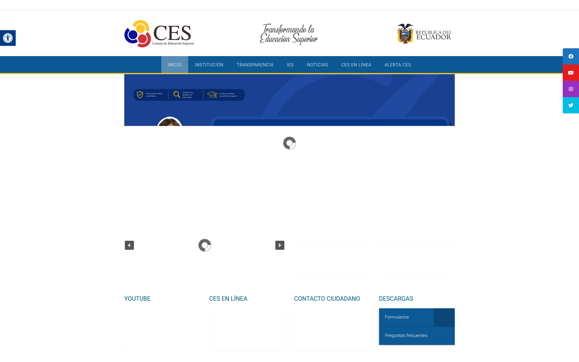 ces.gob.ec 主页截图